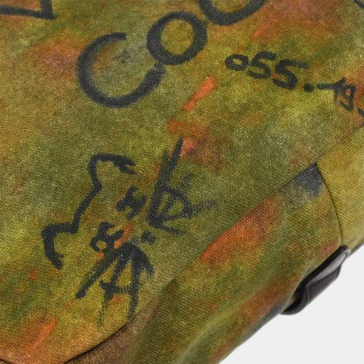 Pre Owned Chanel Khaki Canvas Graffiti On The Pavements Shoulder Bag