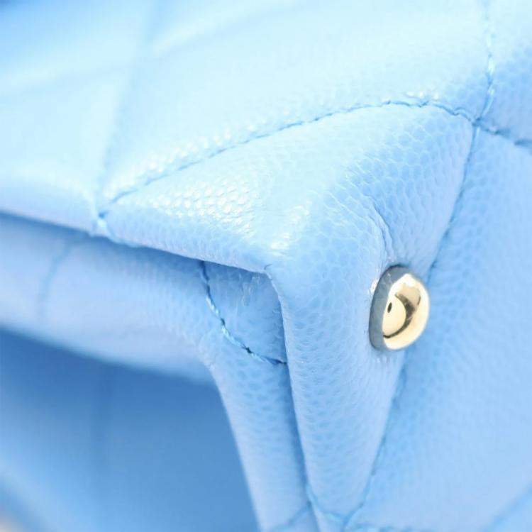 Pre Owned Chanel Retro Twist Mini Blue Leather Shoulder Bag