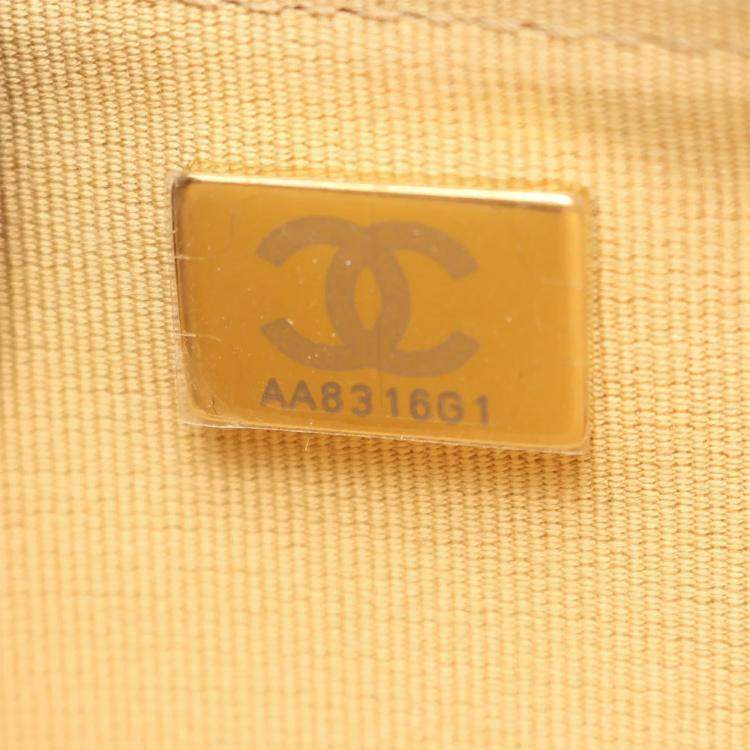 Pre Owned Chanel Coco Clips Black Lambskin Leather Clutch Bag