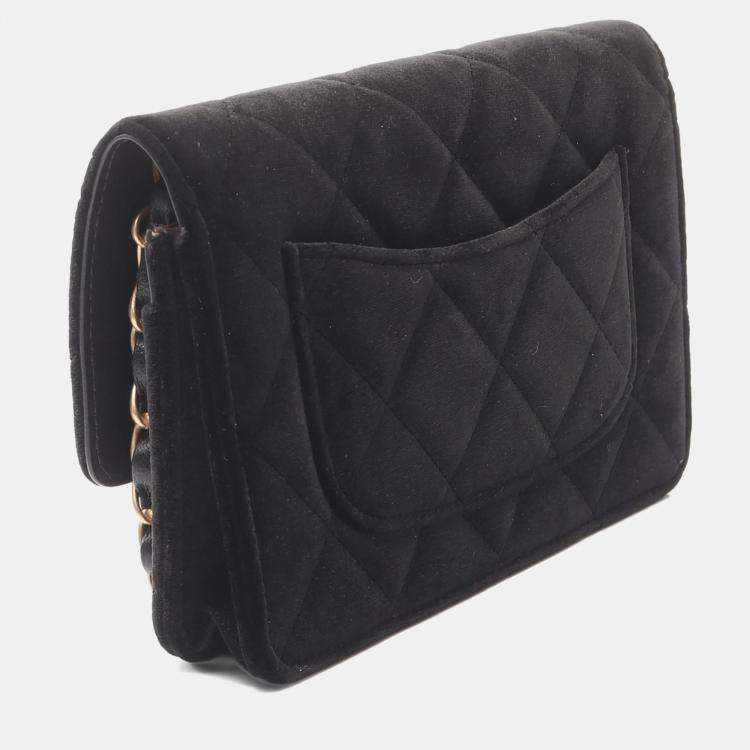 Pre Owned Chanel CC Black Velvet Shoulder Bag