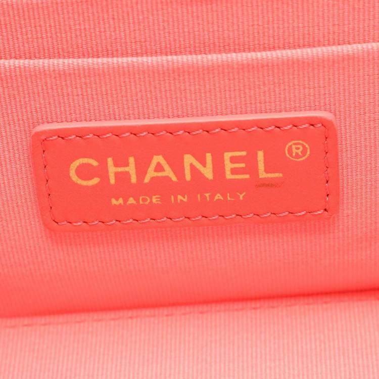 Pre Owned Chanel Vanity Case Pink Tone Lambskin Leather Shoulder Bag