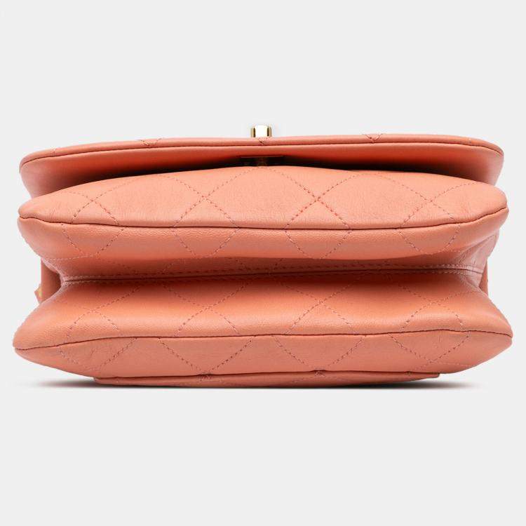 Pre Owned Chanel Pink Small Lambskin Color Match Flap