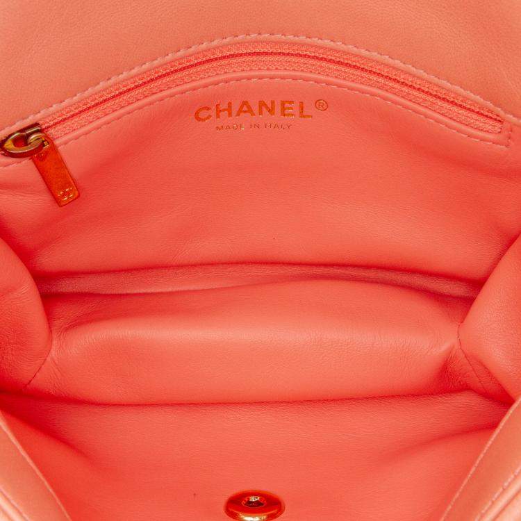 Pre Owned Chanel Pink Small Lambskin Color Match Flap