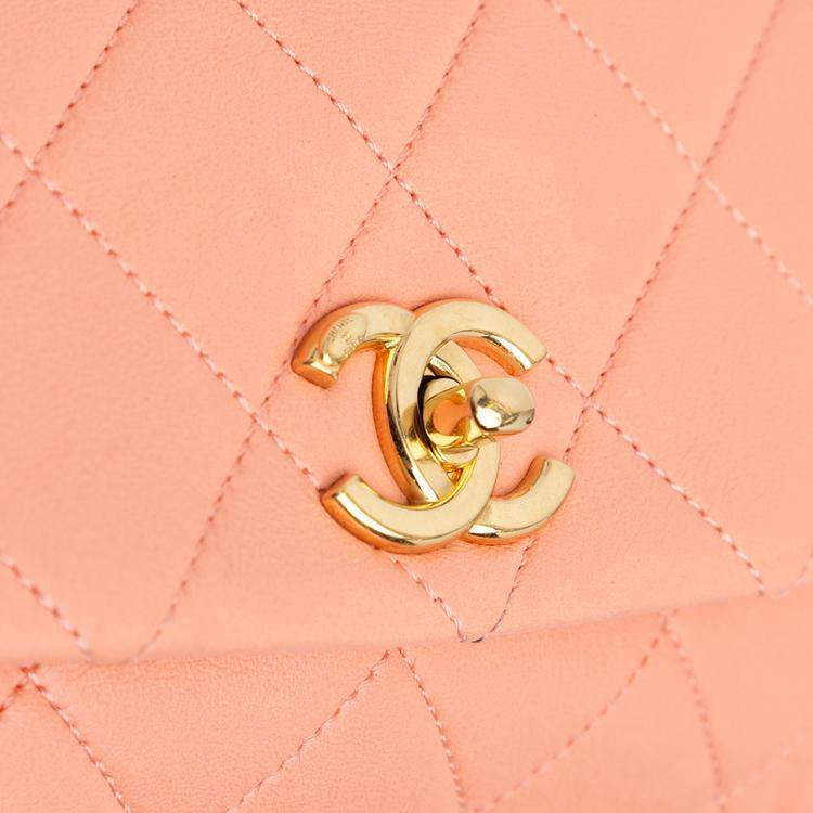 Pre Owned Chanel Pink Small Lambskin Color Match Flap