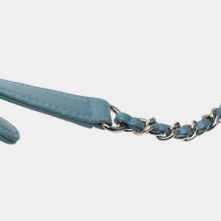 Pre Owned Chanel Blue Mini Sequins and Lambskin Waterfall Backpack