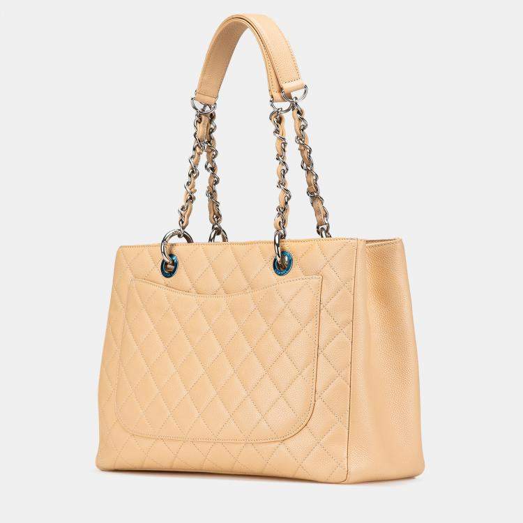 Pre Owned Chanel Brown Caviar Grand Shopping Tote