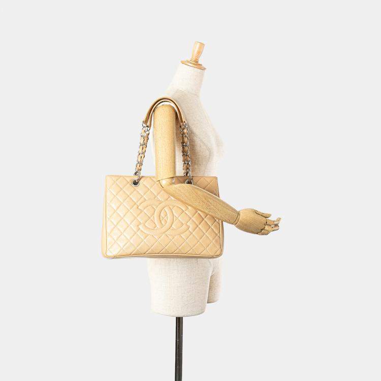 Pre Owned Chanel Brown Caviar Grand Shopping Tote