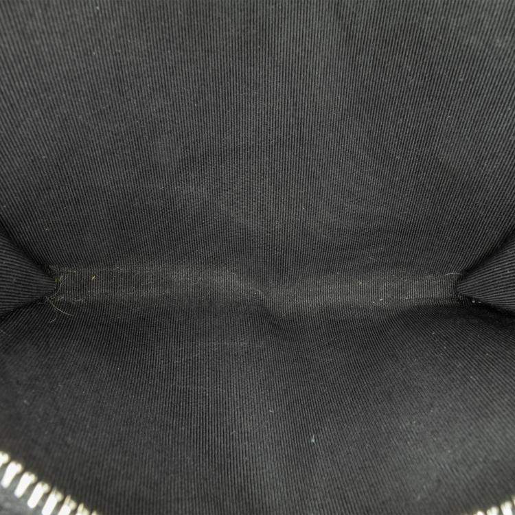 Pre Owned Chanel Black Bull Leather Studded Zip Wallet