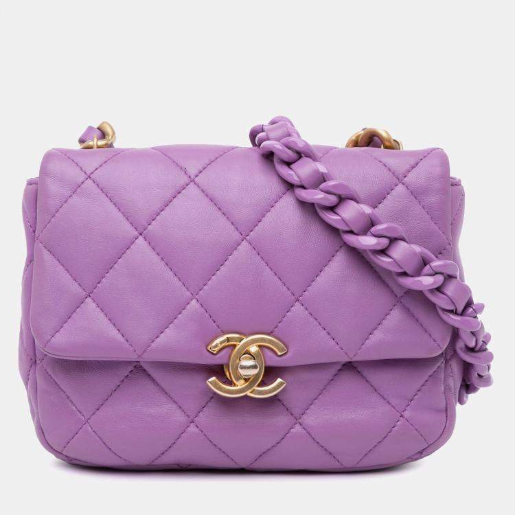مملوكة مسبقًا Chanel Purple Mini Quilted Lambskin Candy Chain Flap