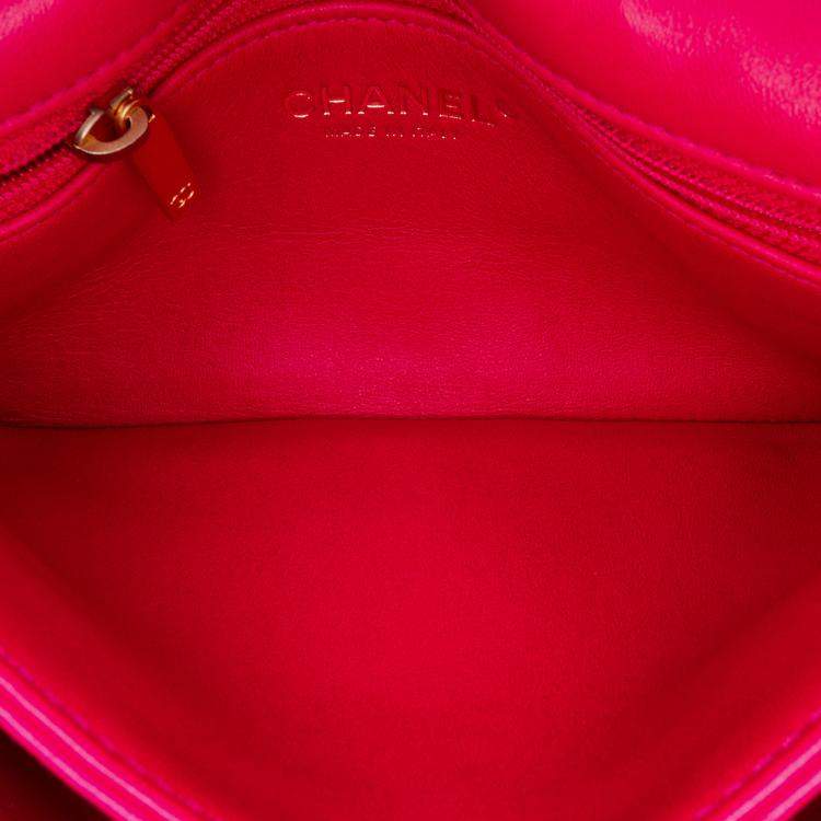 Pre Owned Chanel Pink Small Quilted Lambskin On And On Chain Flap