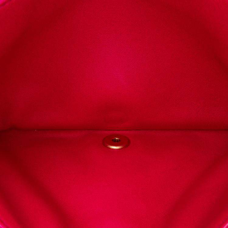 Pre Owned Chanel Pink Small Quilted Lambskin On And On Chain Flap