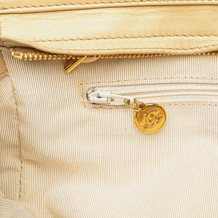 Pre Owned Chanel Brown CC Lambskin Chain Tote