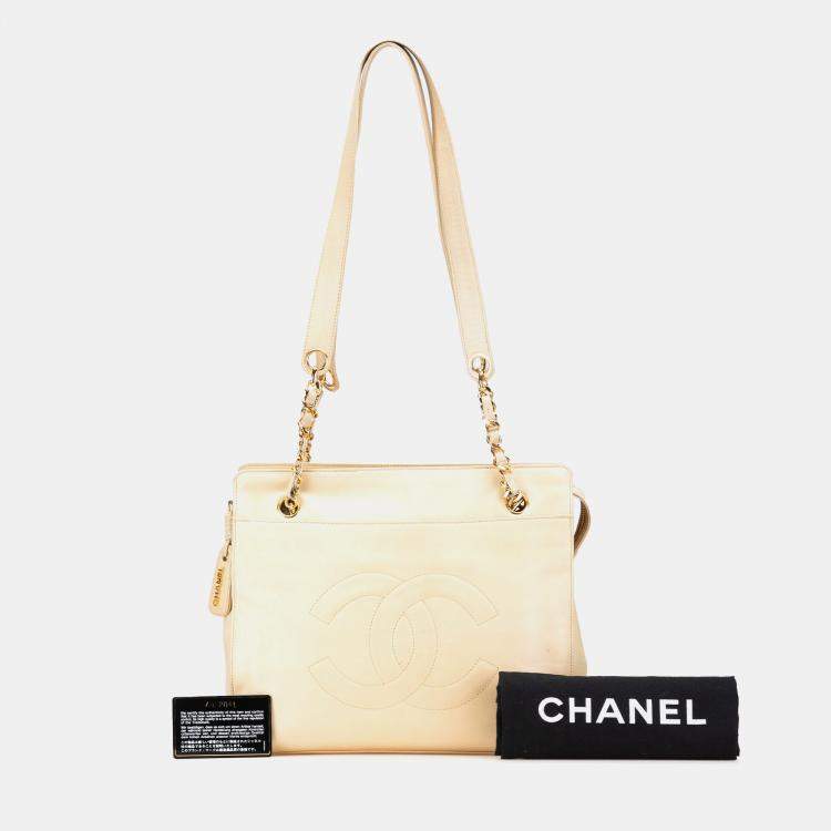 Pre Owned Chanel Brown CC Lambskin Chain Tote