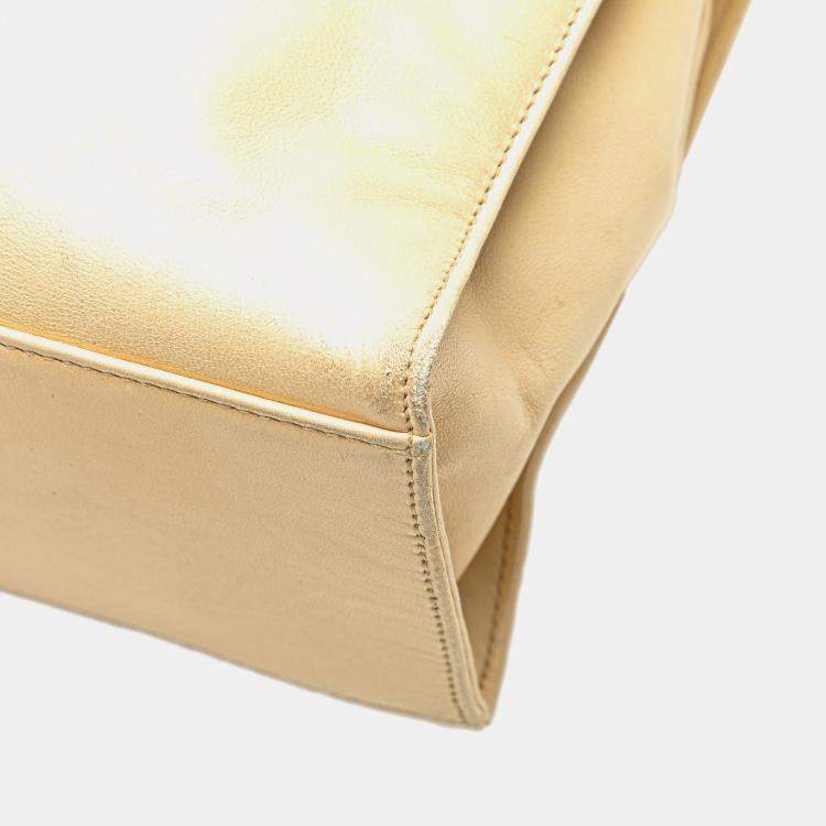 Pre Owned Chanel Brown CC Lambskin Chain Tote