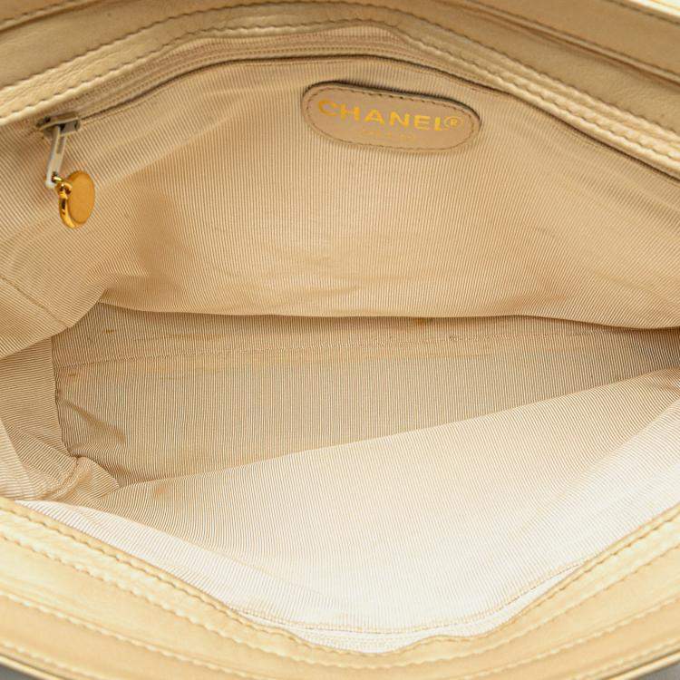 Pre Owned Chanel Brown CC Lambskin Chain Tote