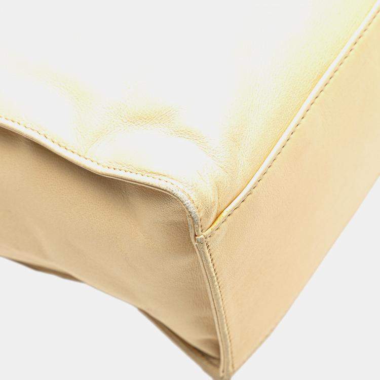 Pre Owned Chanel Brown CC Lambskin Chain Tote