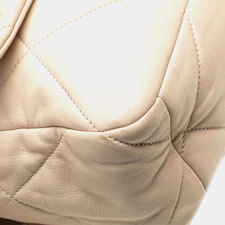 Pre Owned Chanel Brown Large Lambskin 19 Flap