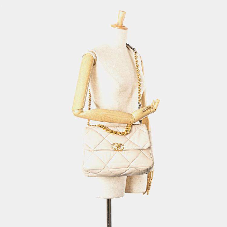 Pre Owned Chanel Brown Large Lambskin 19 Flap