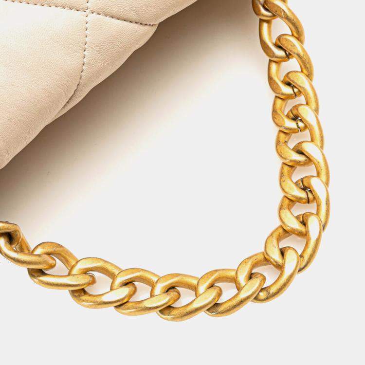 Pre Owned Chanel Brown Large Lambskin 19 Flap