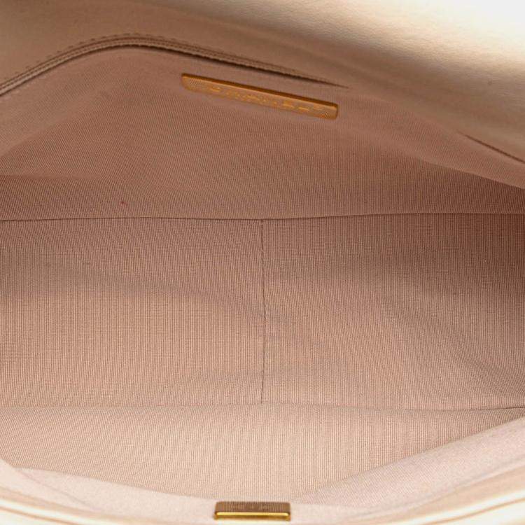 Pre Owned Chanel Brown Large Lambskin 19 Flap