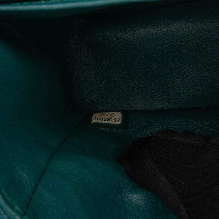 Pre Owned Chanel Blue Small Classic Chevron Caviar Double Flap