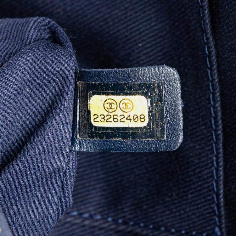 Pre Owned Chanel Blue Large Caviar Coco Top Handle Bag