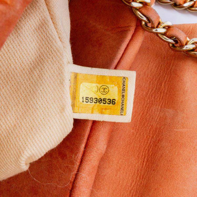 Pre Owned Chanel Orange Small Aged Calfskin Chic Quilt Flap