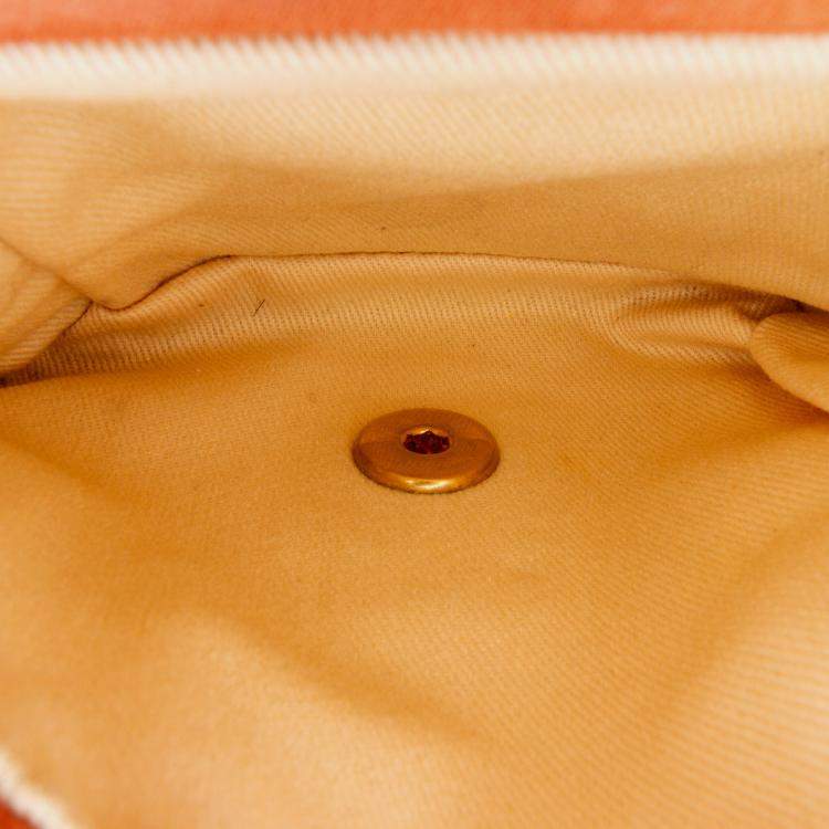 Pre Owned Chanel Orange Small Aged Calfskin Chic Quilt Flap