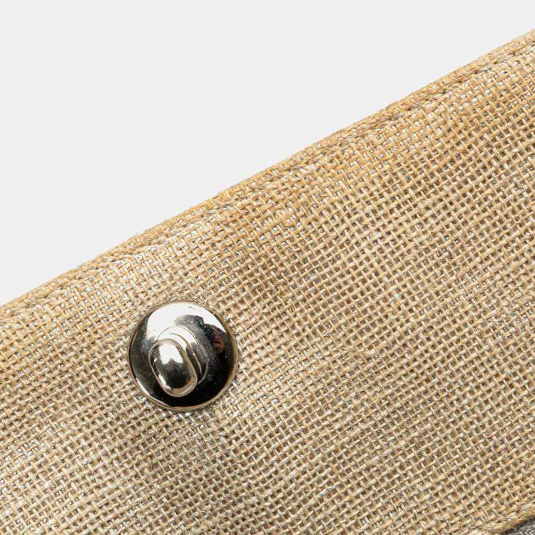 مملوكة مسبقًا Chanel Brown CC Stitched Linen Chain Tote