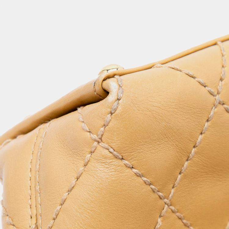 Pre Owned Chanel Brown CC Wild Stitch Calfskin Handbag