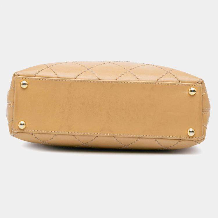 Pre Owned Chanel Brown CC Wild Stitch Calfskin Handbag