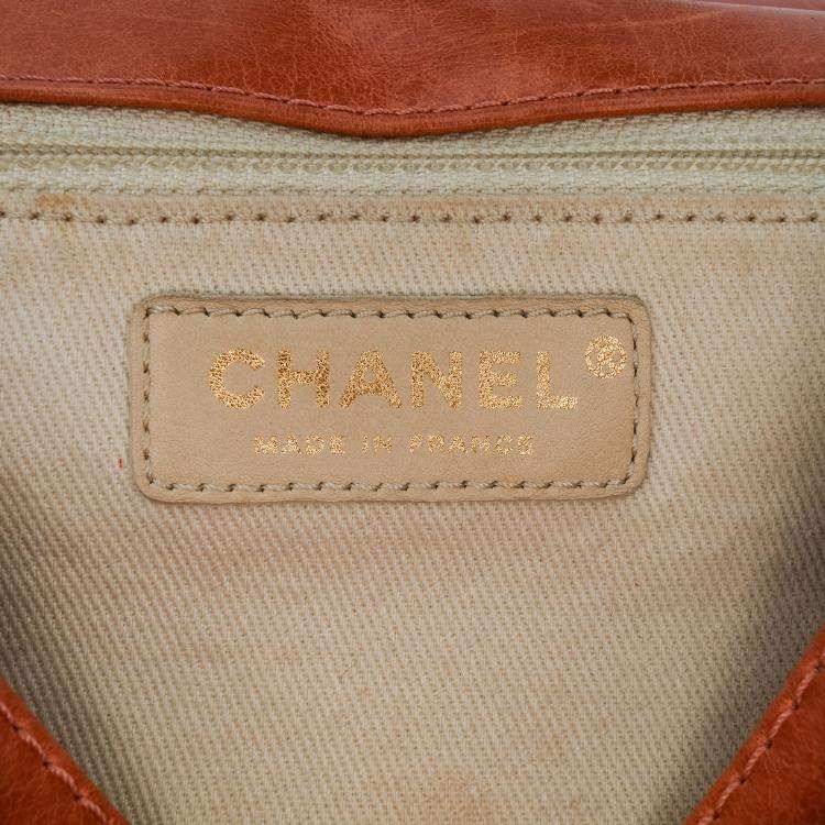 Pre Owned Chanel Brown Medium Aged Calfskin Bubble CC Flap