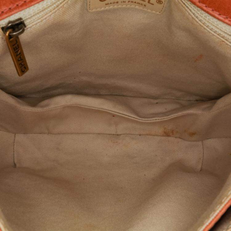 Pre Owned Chanel Brown Medium Aged Calfskin Bubble CC Flap