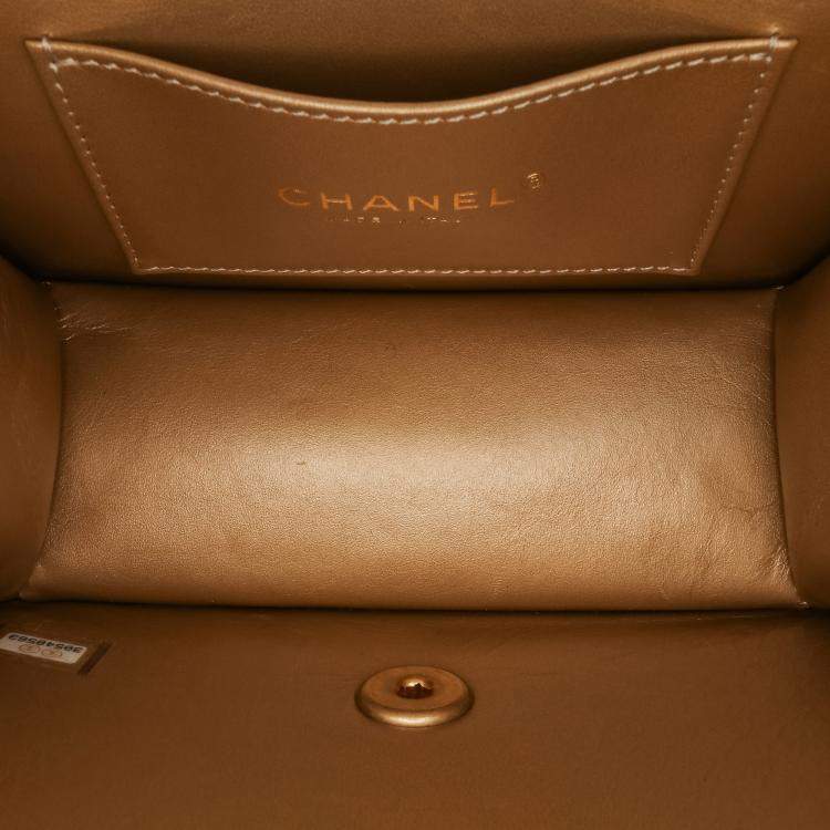 Pre Owned Chanel White Small CC Quilted Calfskin Crystal Pearl Full Flap