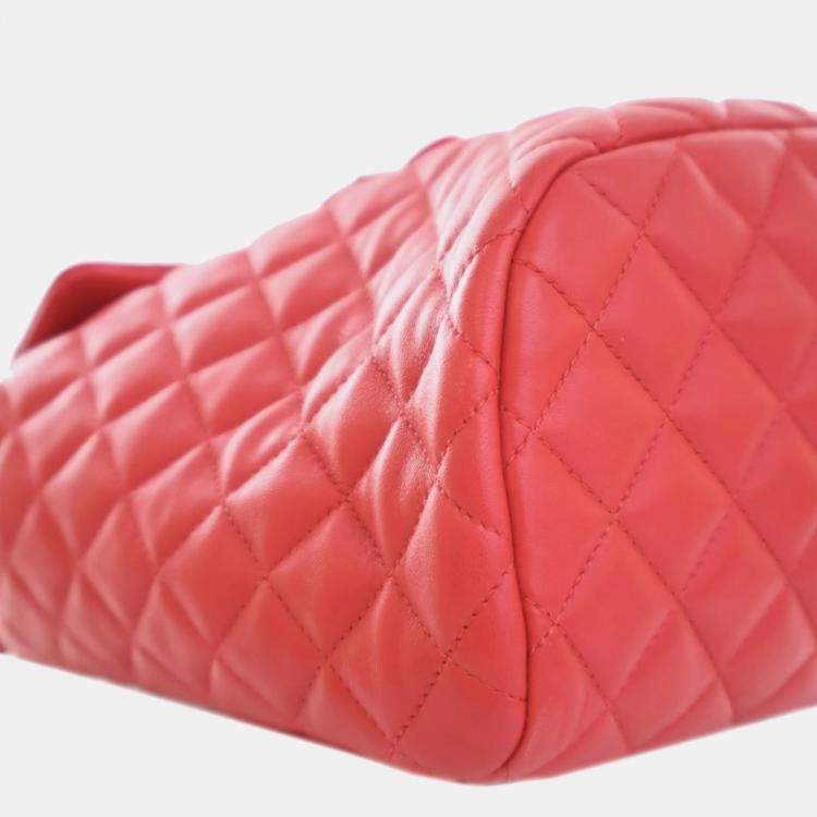 Pre Owned Chanel Red Small Lambskin Urban Spirit Backpack