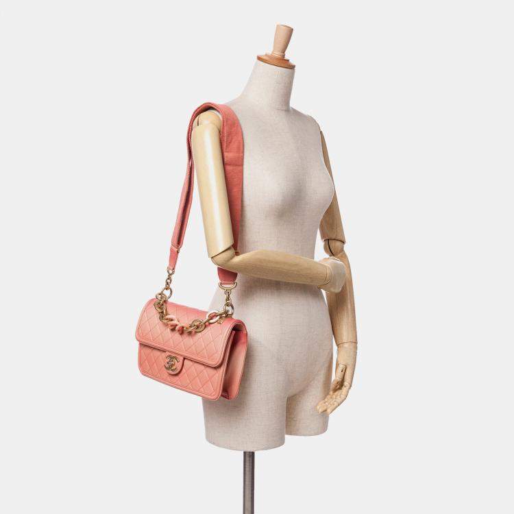 مملوكة مسبقًا Chanel Pink Medium Quilted Caviar Sunset On The Sea Flap