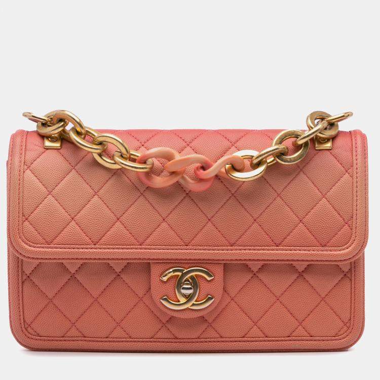 مملوكة مسبقًا Chanel Pink Medium Quilted Caviar Sunset On The Sea Flap