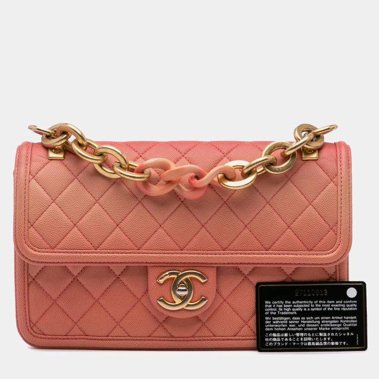 مملوكة مسبقًا Chanel Pink Medium Quilted Caviar Sunset On The Sea Flap