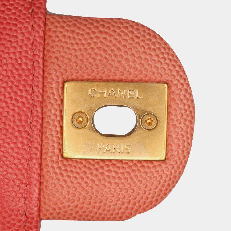 Pre Owned Chanel Pink Small Quilted Caviar Sunset On The Sea Flap