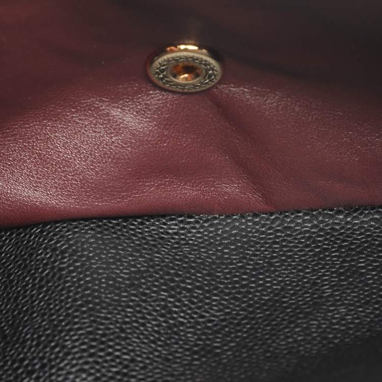 Pre Owned Chanel Classic Double Flap Large Black Caviar Leather Shoulder Bag