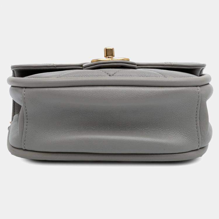 Pre Owned Chanel CC Quilted Lambskin Rounded Flap