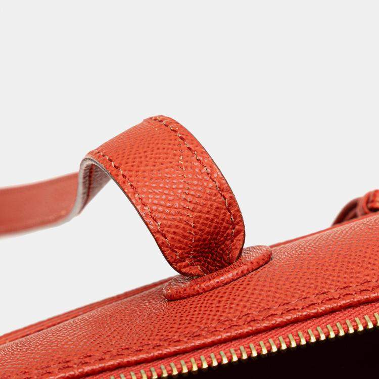 Pre Owned Chanel Orange Grained Calfskin Tote