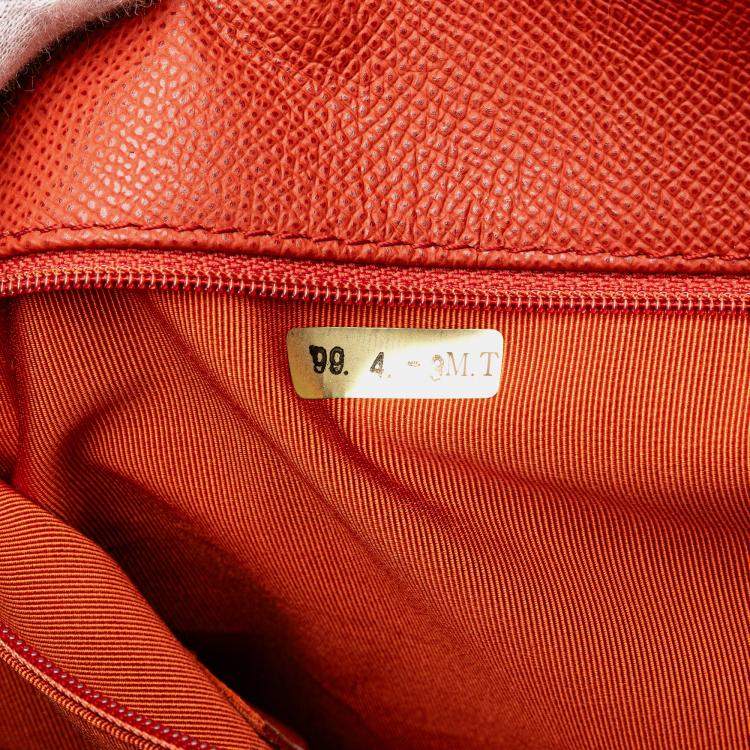 Pre Owned Chanel Orange Grained Calfskin Tote