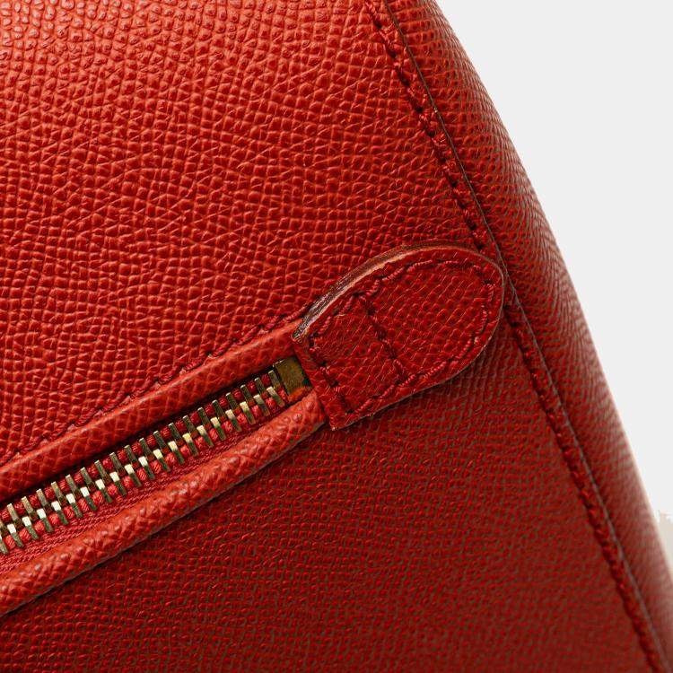 Pre Owned Chanel Orange Grained Calfskin Tote