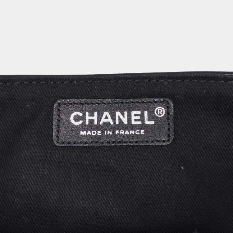 Pre Owned Chanel Black Quilted Calfskin Star Attitude Grommet Fold Over Clutch