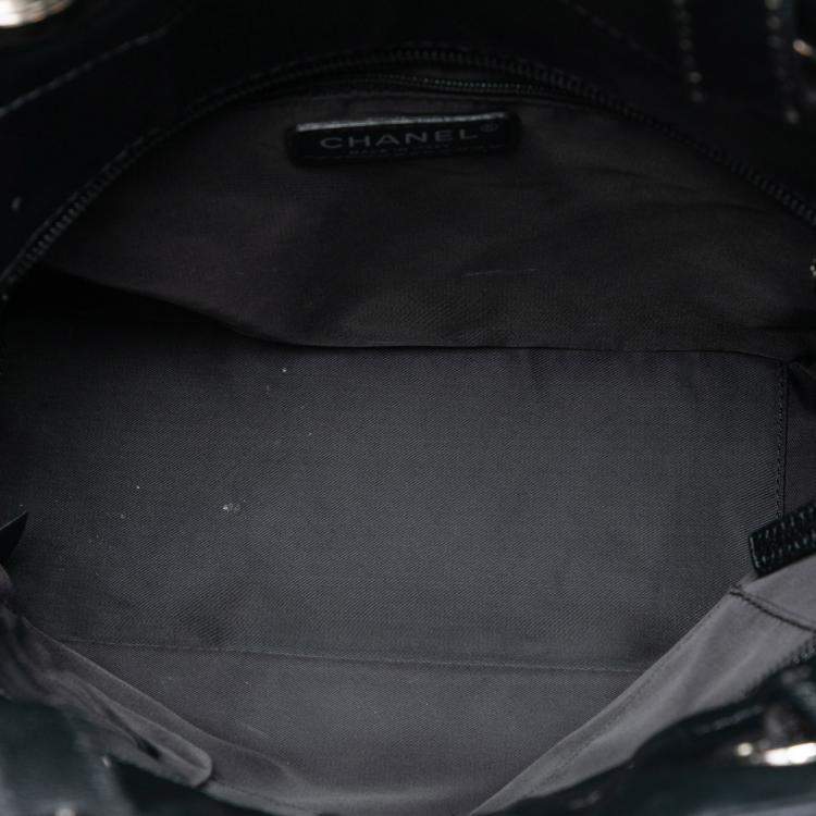 Pre Owned Chanel Black Small Quilted Coated Canvas Paris Biarritz Tote