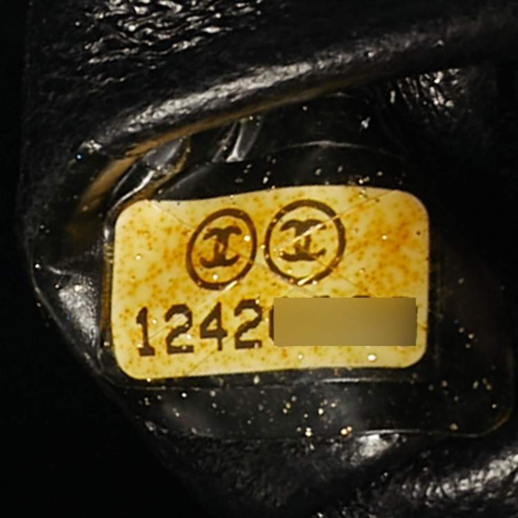 Pre Owned Chanel 2.55 Reissue 227 Black Quilted Glazed Aged Leather Flap Bag