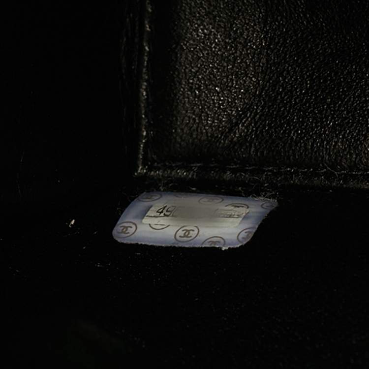 Pre Owned Chanel CC Black Patent and Leather Chain Top Handle Bag