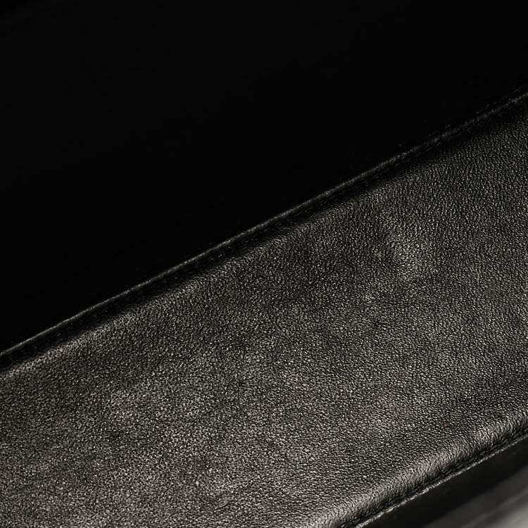 Pre Owned Chanel CC Black Patent and Leather Chain Top Handle Bag