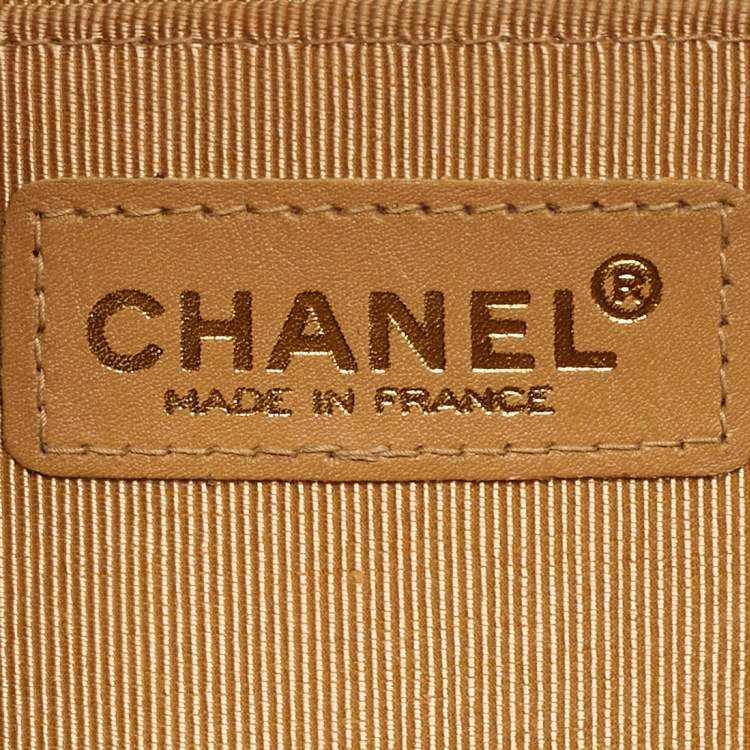 Pre Owned Chanel Beige/Black Wild Stitch Quilted Leather Flap Bag
